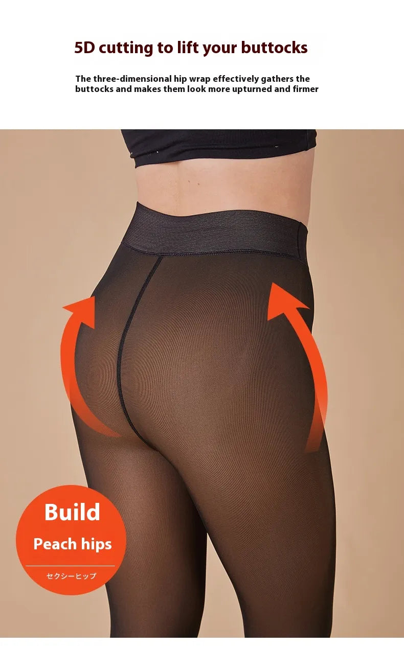 Sheer Fleece-Lined Leggings